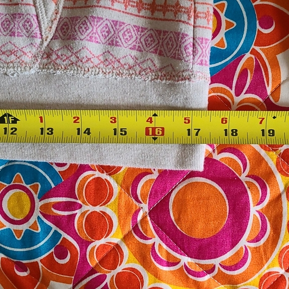 Mossimo cream, pink, and orange hoodie. Size large - Picture 7 of 7